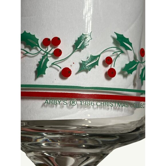 Arbys 1986 Christmas Collection Holiday Glasses Set of 2 - Picture 3 of 8